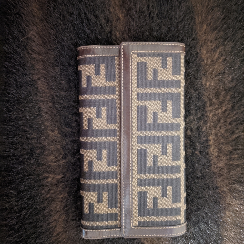 Brown and tobacco Zucca canvas Fendi wallet